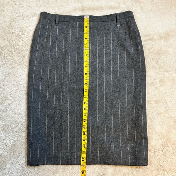Hauber made in Germany | Woolmark Blend Gray Pinstripe Pencil Skirt Size 14 - Picture 8 of 12